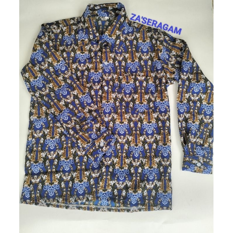 BATIK SMP NEGERI/BATIK SMP NASIONAL/BATIK SMP MOTIF GAPURA BIRU