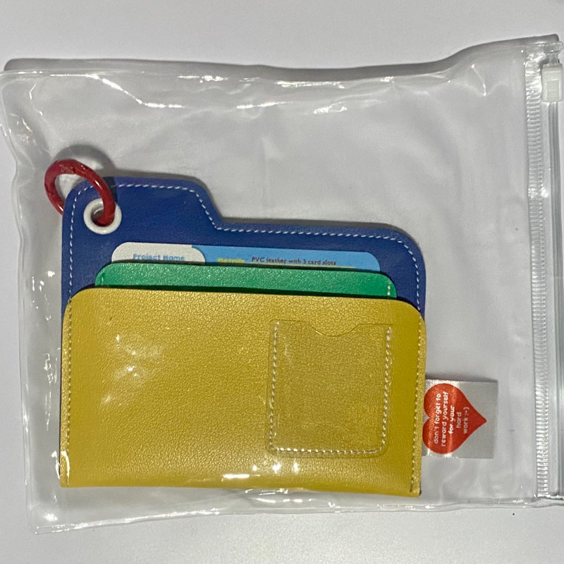 wggcraftstudio card holder / wallet - blue yellow wgg craft studio