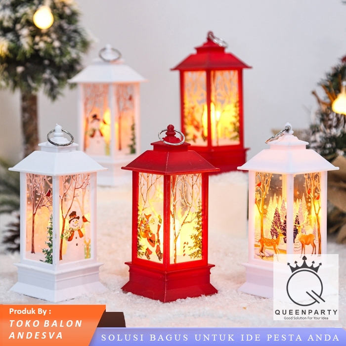 lentera lilin natal mini / Lampu Lentera Lilin Led Natal / Hiasan Natal Souvenir Christmas lentera 9