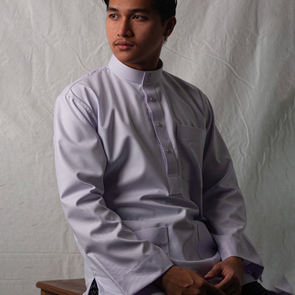 Baju Muslim Pria Polos Putih Takwa Koko Melayu Premium Yateer semi wool