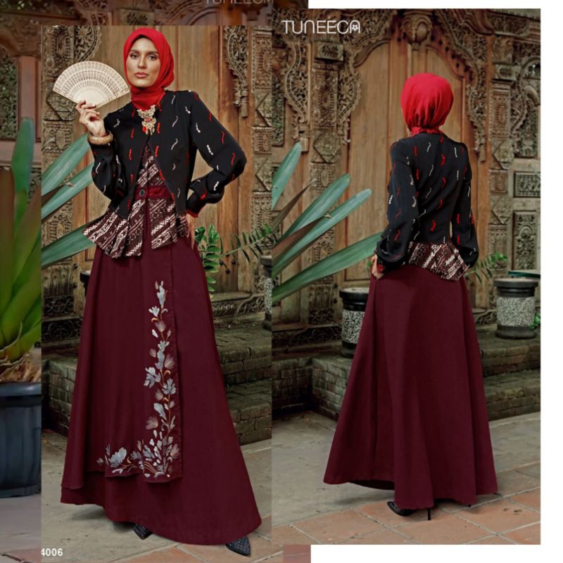 GAMIS ELEGAN DRESS BATIK PREMIUM TUNEECA Gamis Sekar Jagat T-1024006