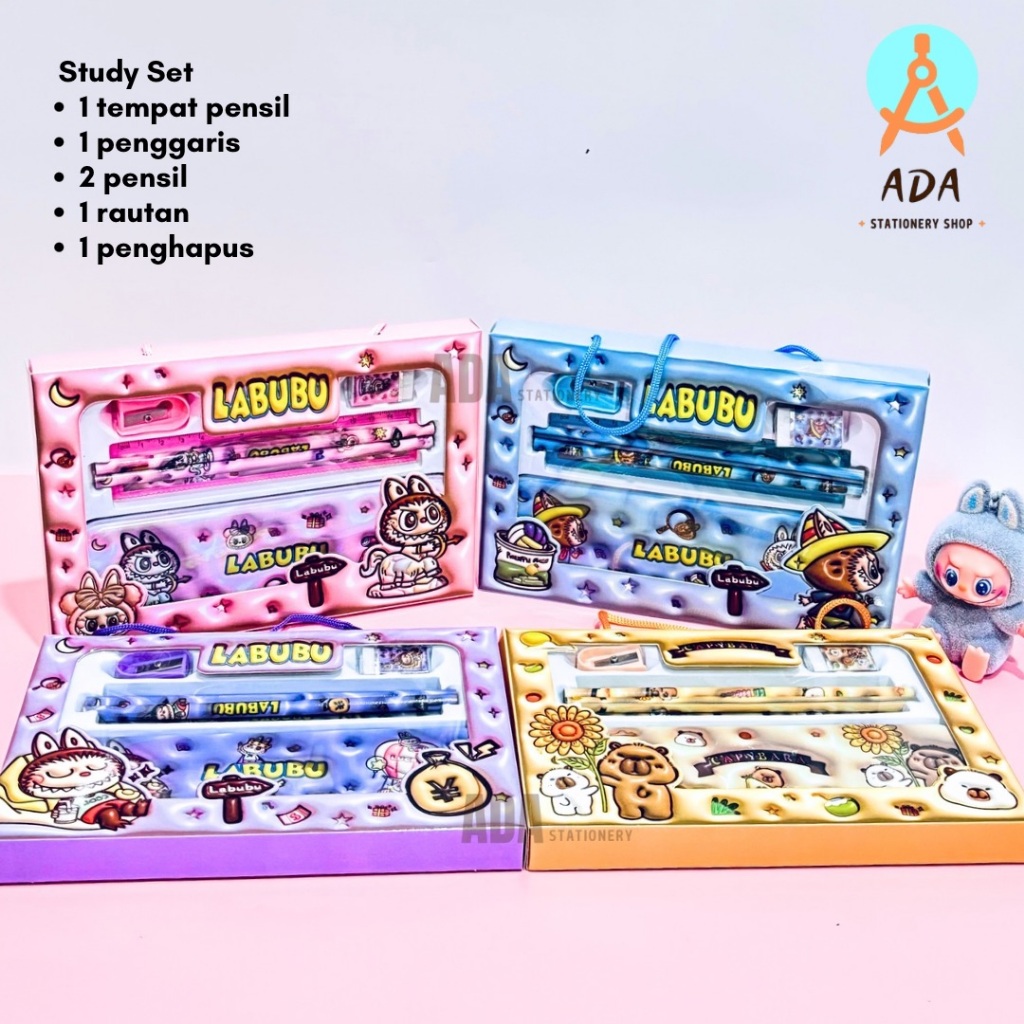 

1 set STUDY SET SP-107/ LABUBU/CAPYBARA/PENSIL LABUBU