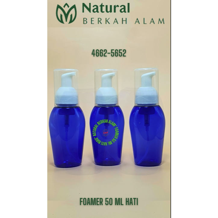 Botol Foamer 50 ml Hati Biru / Botol Plastik PET / Botol Foamer / Botol Sabun Pump / Botol Busa Foam