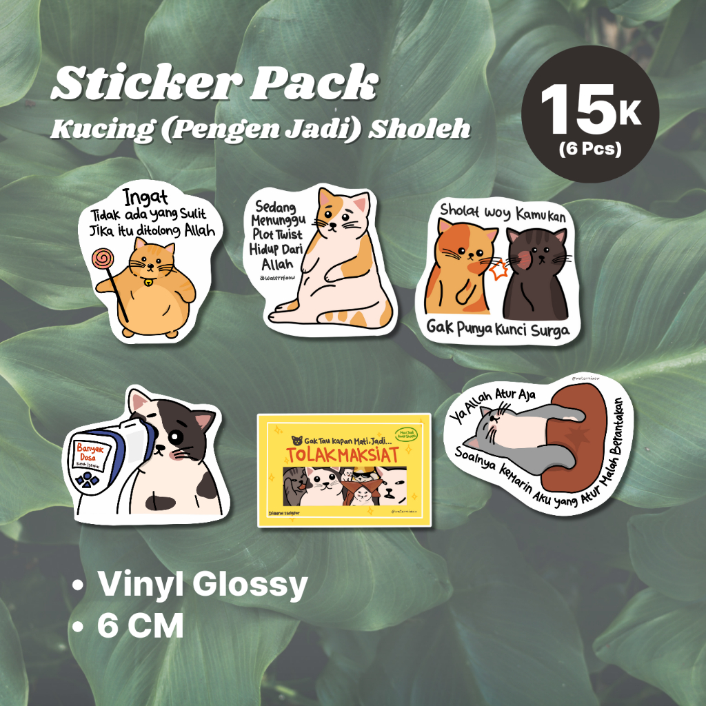 

Stiker Set Kucing (Mau Jadi) Sholeh | Stiker Kata Kata Islam | Stiker Kucing | Stiker Aesthetic |