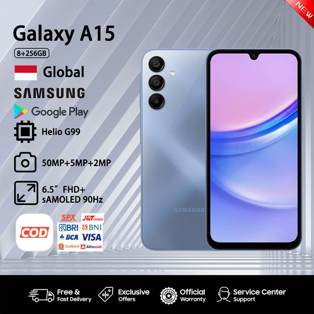 Samsung Galaxy A15 4G RAM 8GB/256GB Baru HP smartphone COD