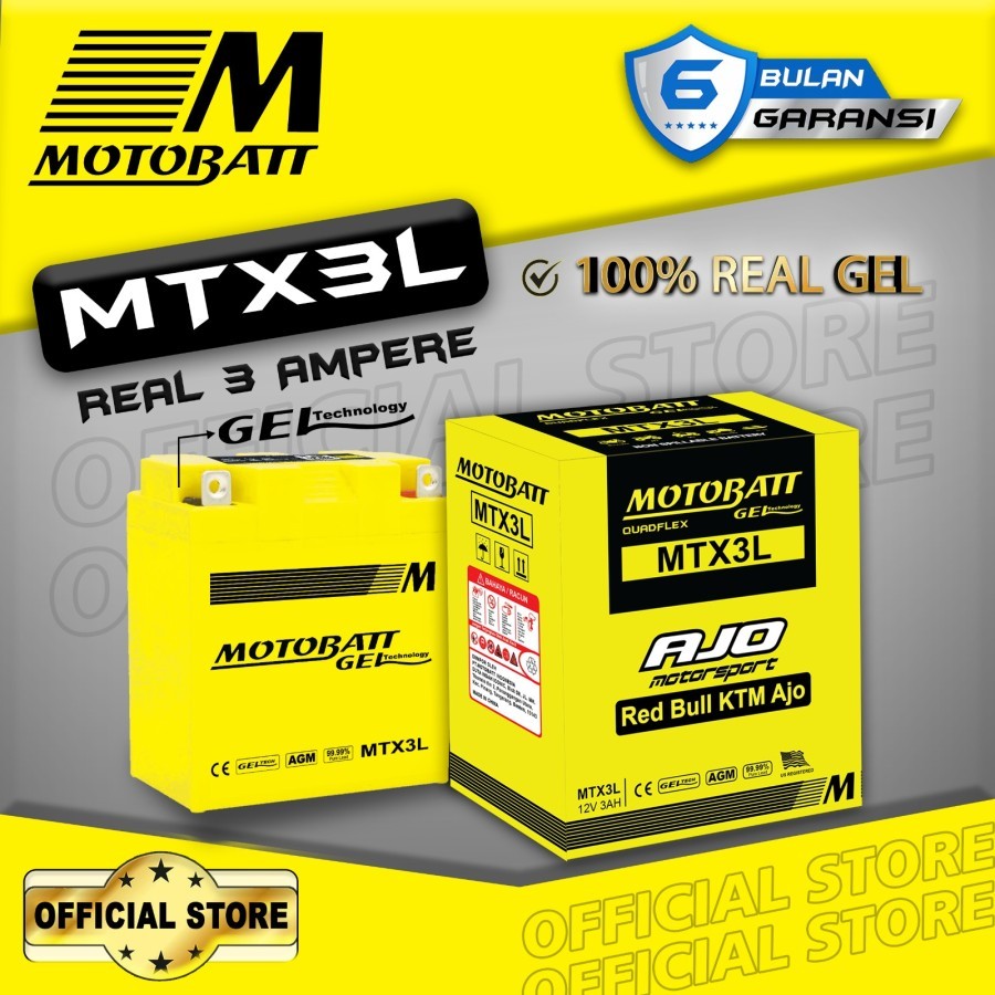 Aki Kering Motor KAWASAKI NINJA R 150, NINJA SS 150 / NINJA R150, SS150 MOTOBATT GEL MTX3L MOTOBAT