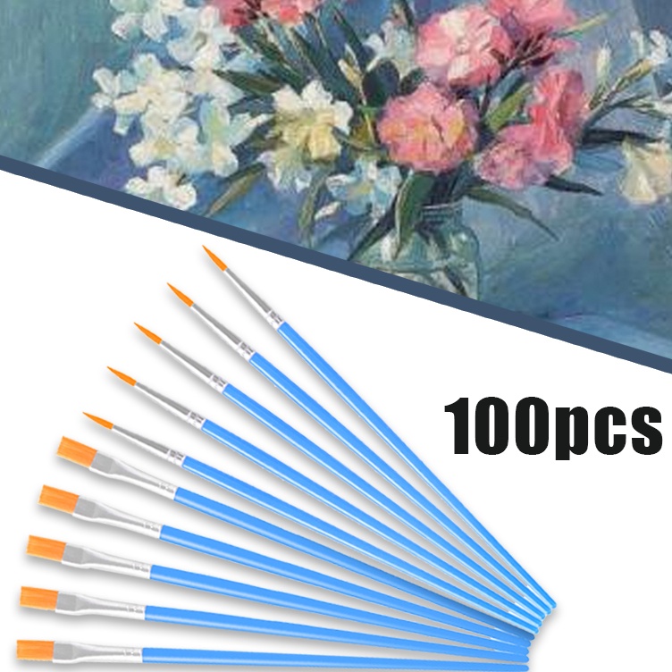 

1pcs Kuas Lukis Akrilik Bulu Nilon Cat Air Artist Paint Brush Kuas Lukis Set Kuas Lukis Ujung Pointed Dan Flat ART RO6