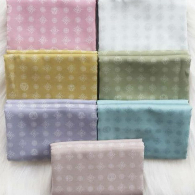 READY STOCK Ria Miranda Nara Monogram Scarf Warna Lengkap Pouch Logogram Riamiranda Peach dusty pink