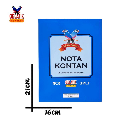 

(Pcs) GELATIK KEMBAR - Nota Kontan Besar 3 PLY Rangkap