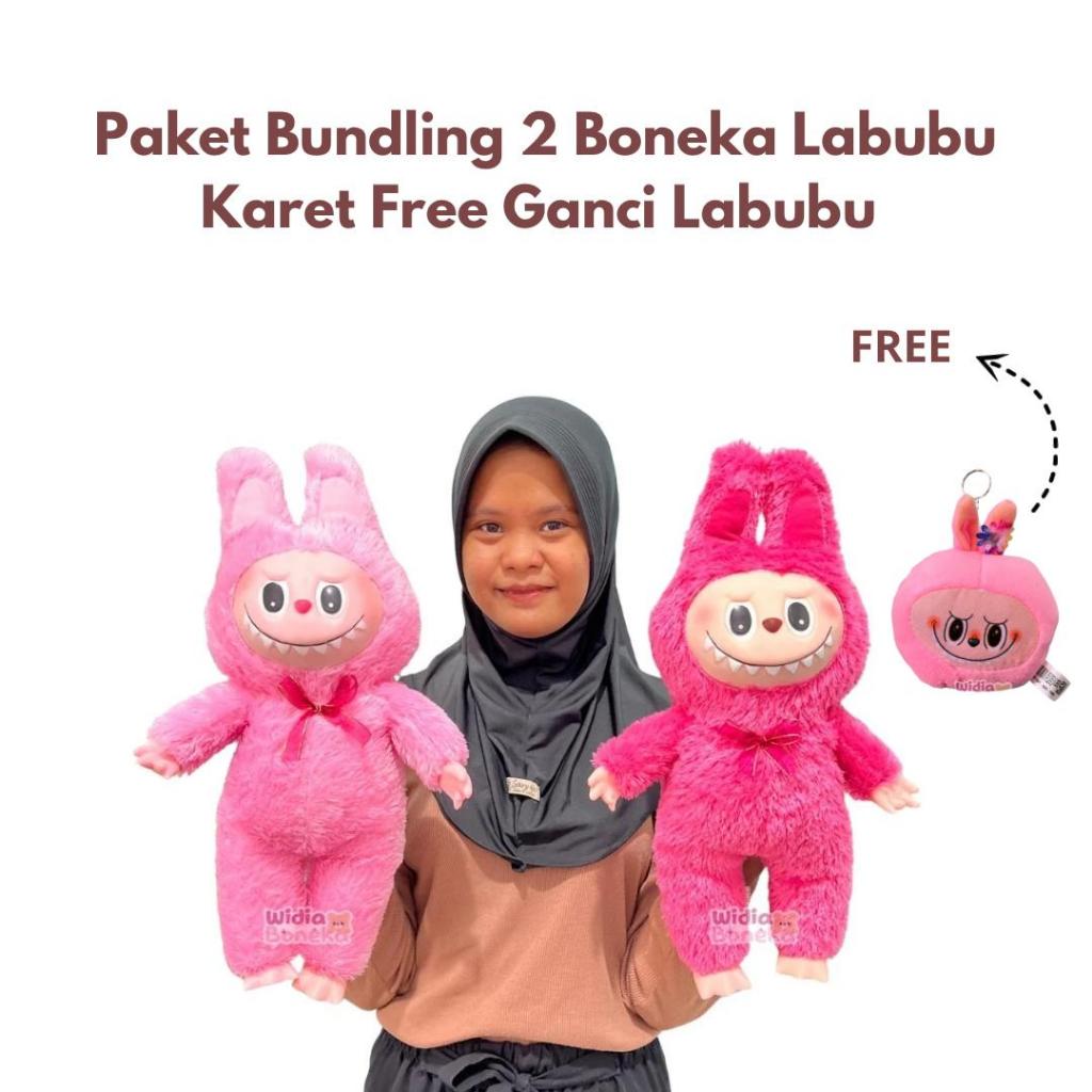 Boneka Labubu Size L Muka Karet Free Ganci Labubu