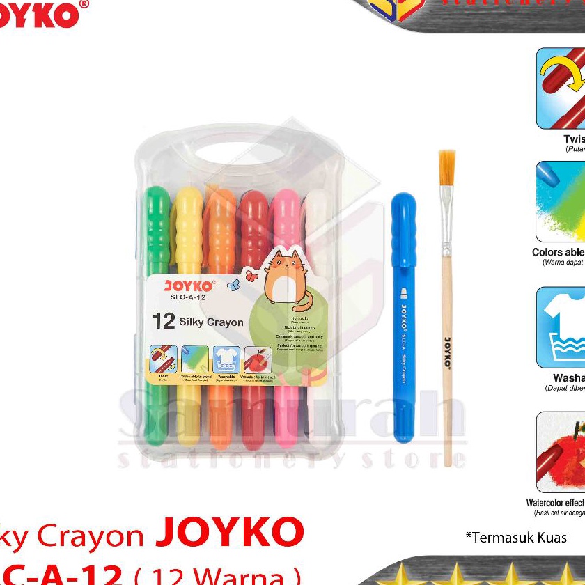 

Sale Crayon SIlky SLC A 12 Warna Kuas Krayon Halus Lembut SLCA12 Hard Case Tidak Be