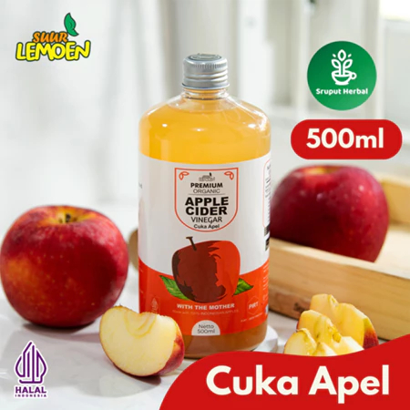 

Cuka Apel Suur Lemoen - Apple Cider Vinegar 250 ml - 500 ml - Cuka Apel Premium Organic With The Mother- Sruput Herbal