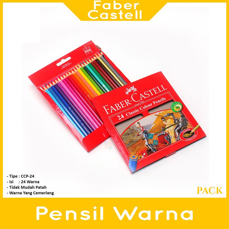 

Faber Castell Pencil Color Classic 24 Warna Set ART K7D8