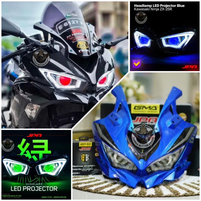 HEADLAMP LAMPU DEPAN JPA ZX25R ZX 25R  NINJA250FI 2018 UP PROJEKTOR PROJIE HID LAMPU DEPAN ZX25R HEA