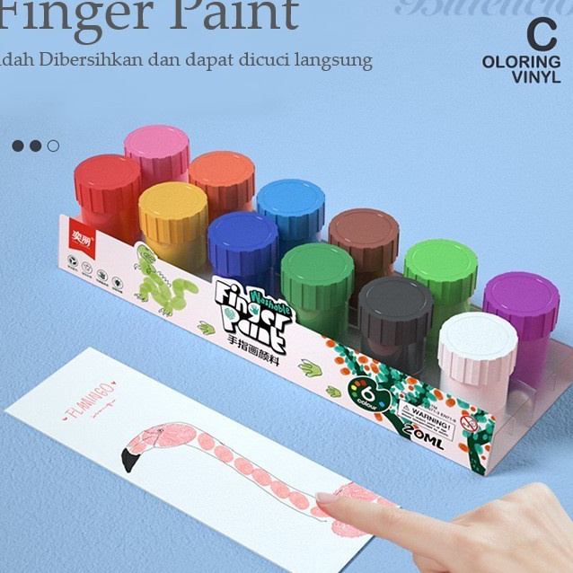

FG2 Finger Paint Washable Non Toxic Hand Painting Cat Jari Tangan Anak Akrilik