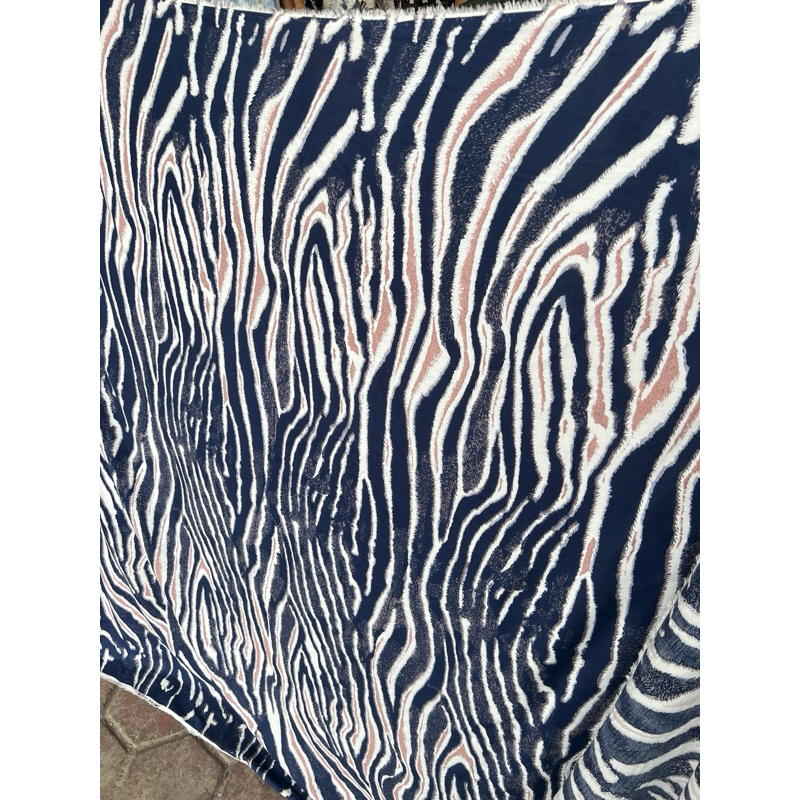 kain katun rayon viscose premium motif abstrak navy terbaru