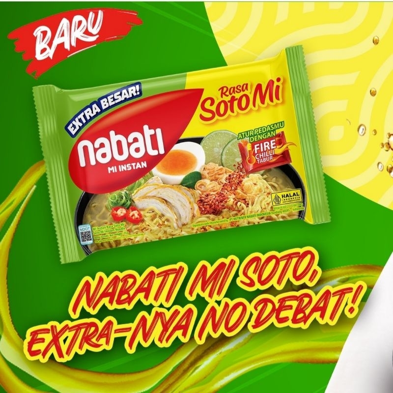 

Nabati Mi Kuah Mi Soto 75 Gr ( 1 bubble isi 5 pcs )