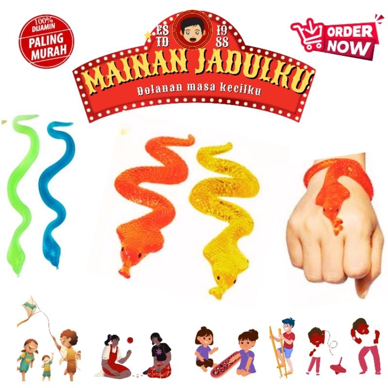 Mainan jeli ular besar warna