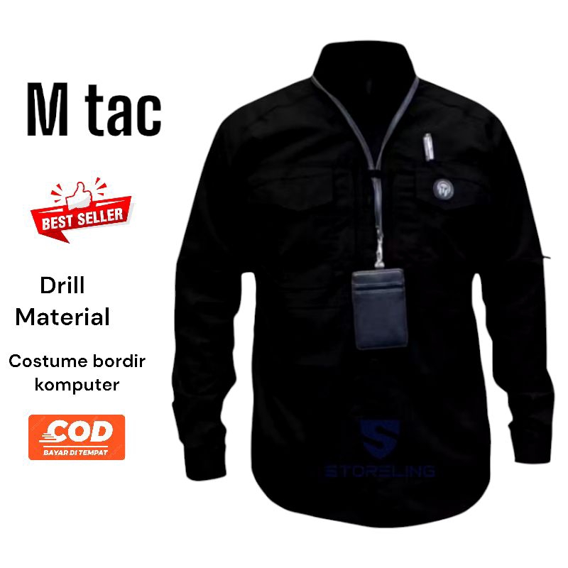 kemeja m tac drill original lengan panjang pdl   tactical  outdoor pdh tactical bahan drill