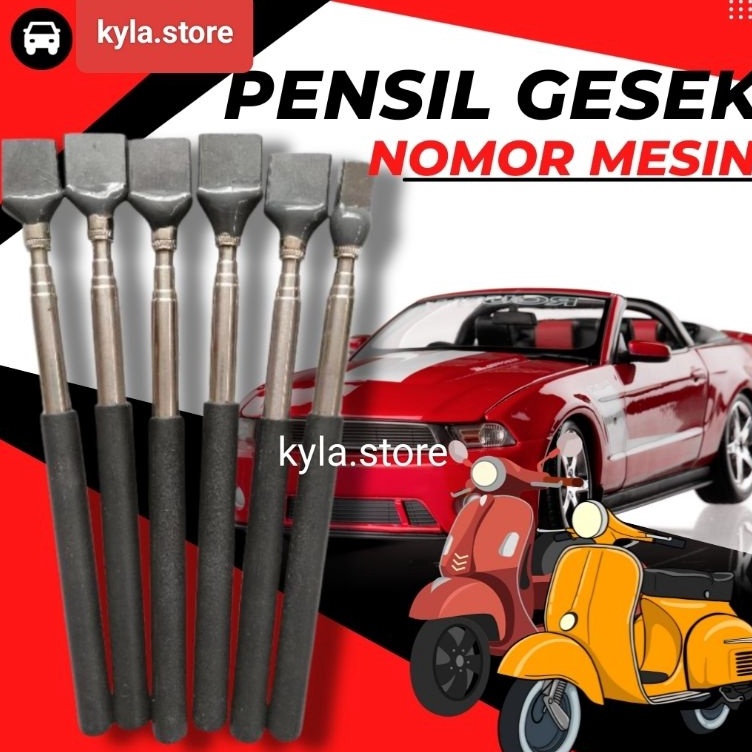 

ART Y4X7 PENSIL GESEK SAMSAT FISIK RANGKA NOMOR MESIN PINSIL ATAU BOSTEL GESEK RANGKA MOTOR ATAU MESIN MOBIL