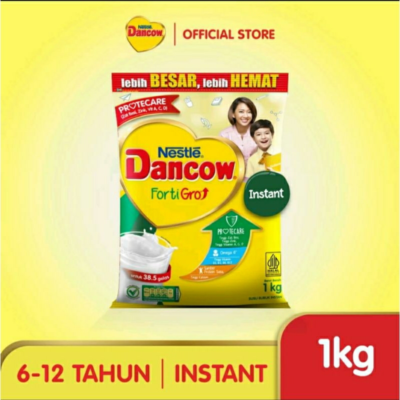 

Dancow Fortigro Susu Bubuk Instan 1kg pouch exp sep-des 2025