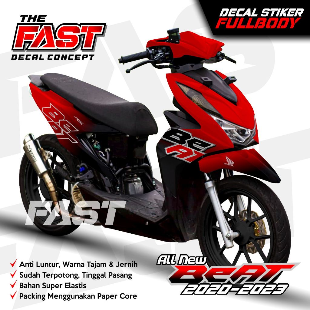 (COD) DECAL STIKER Beat Deluxe FULLBODY 2020-2023 Bunglon New Variasi Hitam Decal Sticker Honda Beat