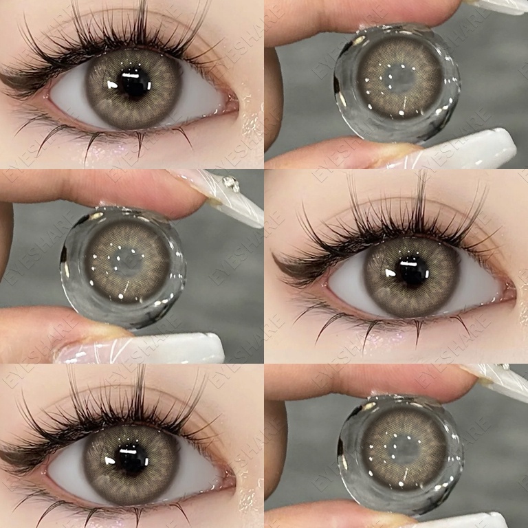 Penawaran khusus Eyeshare Myakhie Softlens Minus1  6 142mm Brown Gray Minus Softlens