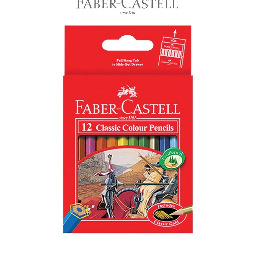 

HJ6 FABER CASTELL Pensil Warna Pendek Panjang Classic Colour Pencil 12 24 Warna