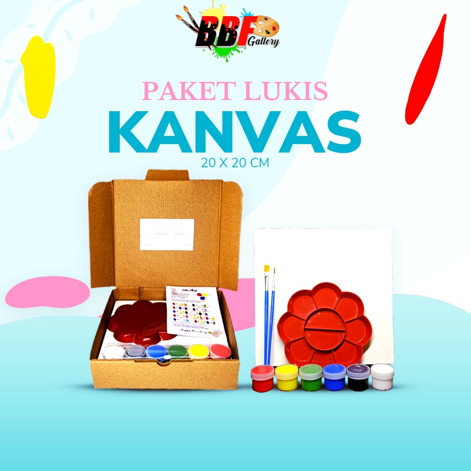 

FG2 Lukis Kanvas 2X2 Lengkap Dengan Cat Akrilik Palet Kuas Canvas Painting Set Alat Melukis Stationery Kurikulum Sekolah Seni Lukis