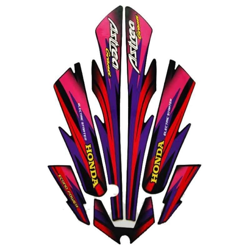 Striping stiker body motor astrea grand standart tahun 1997 lis body motor honda astrea grand std 19