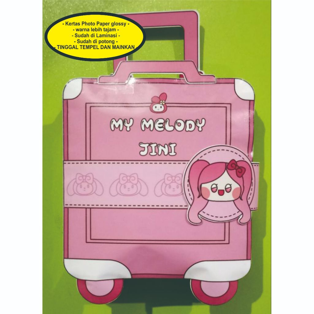 [Laminasi] squishy book/paperdoll book/ quiet book my melody jini