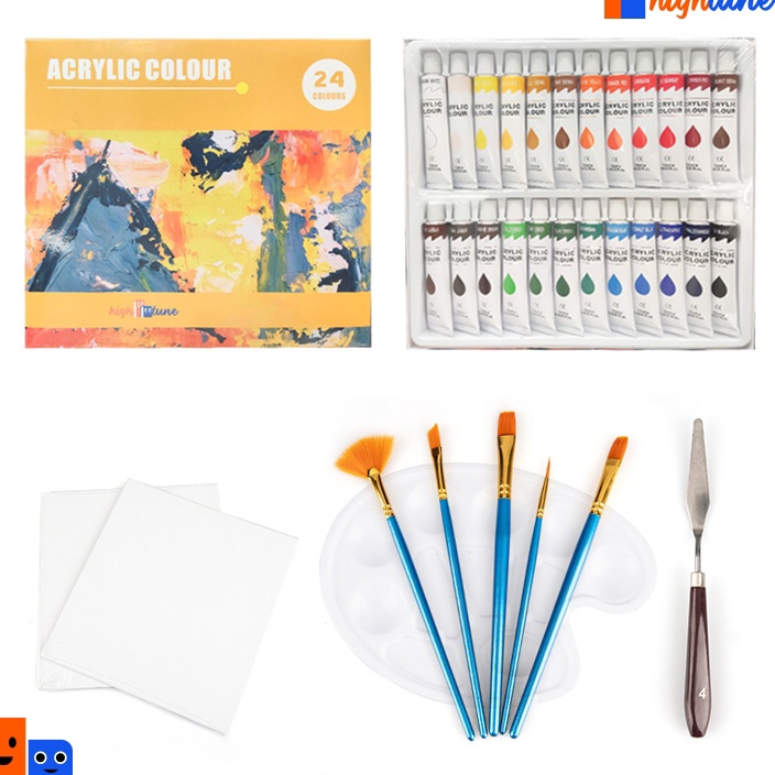

HJ6 Hhtune Acrylic Paint Set Cat Akrilik Set 1224 Warna 1ml12ml Lukis Kanvas Acrylic DasarPrimer