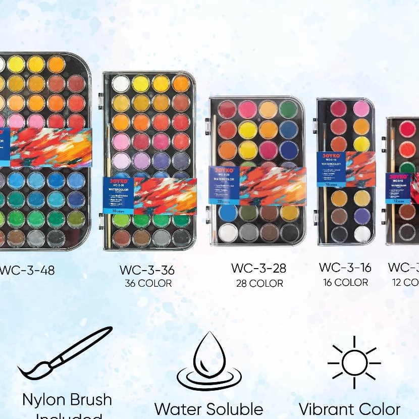 

Hemat Watercolor Set Cat Air Joyko WC3