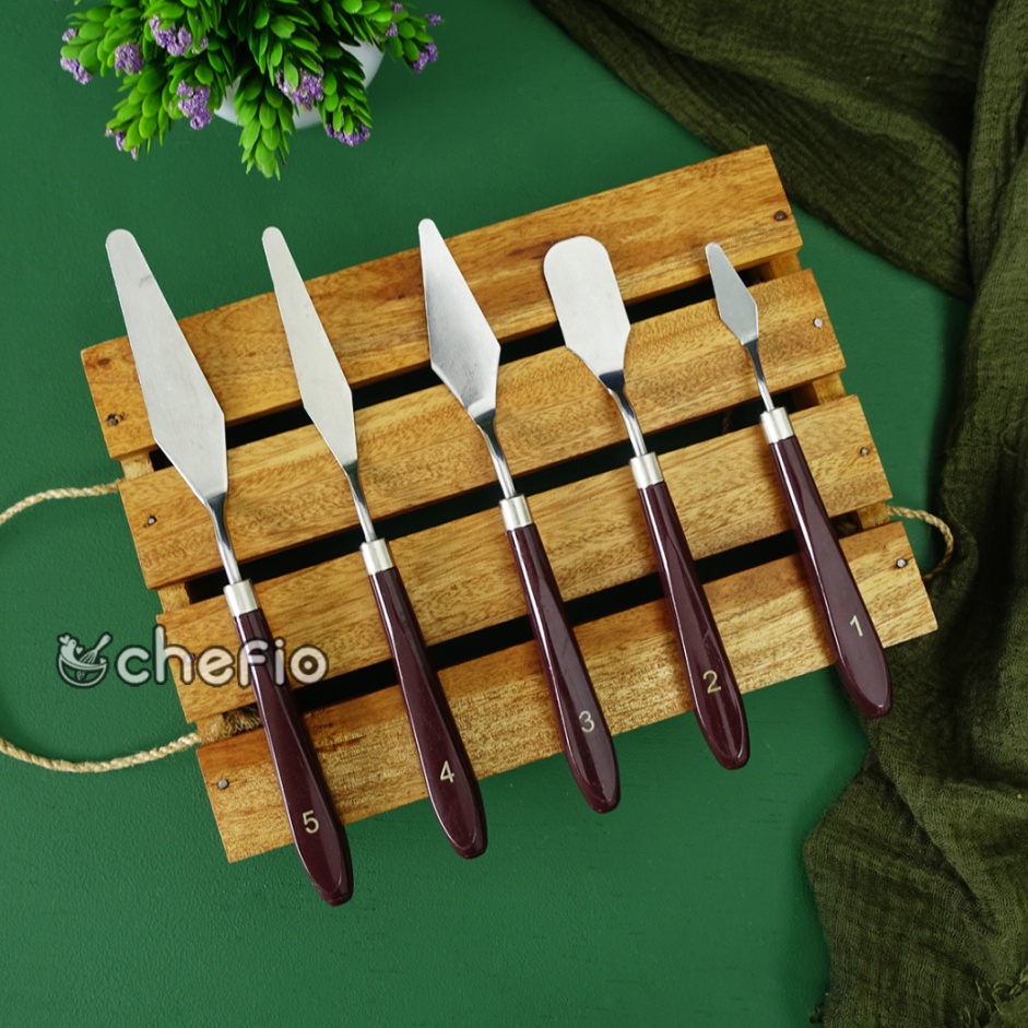 

Chefio Palette Knives Scraper Knives Butter Cream Painting Knife ART X7O2