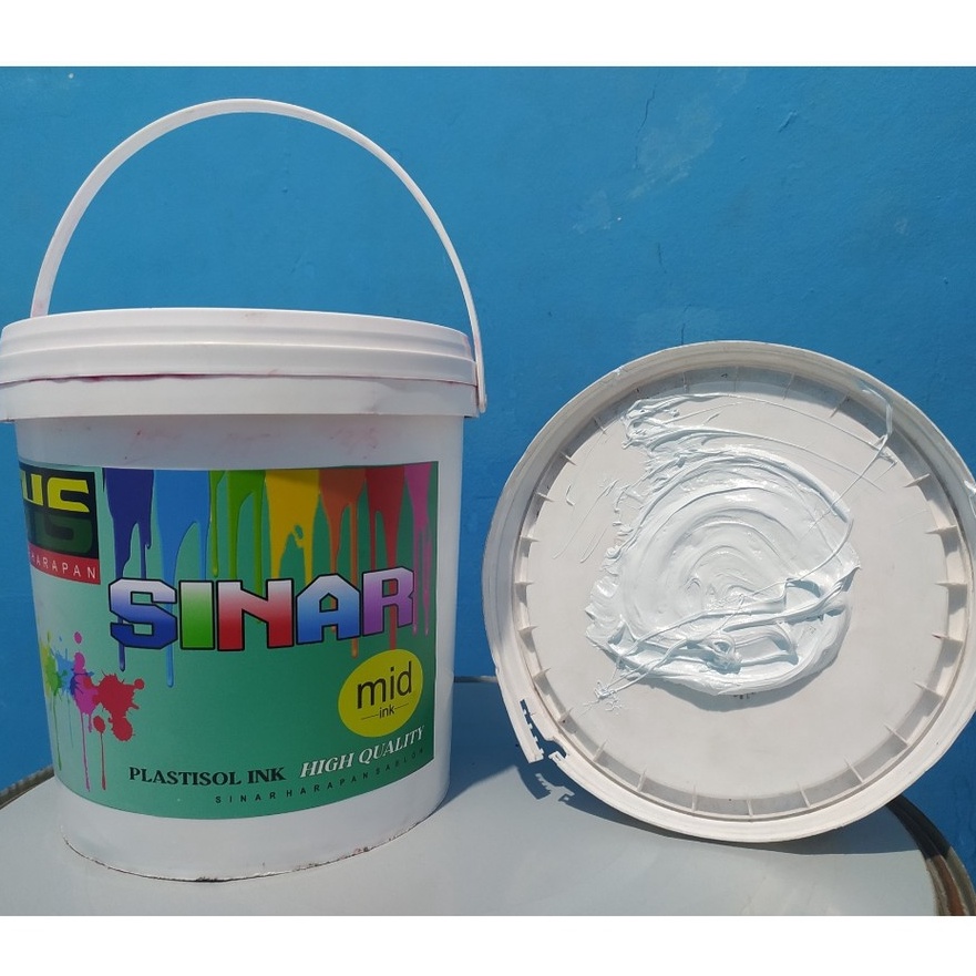 

KP8 plastisol MID sinar harapan sablon warna putih kemasan 5kg