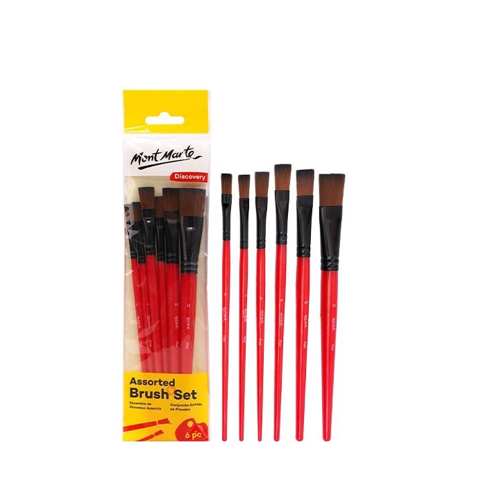 

HJ6 OHSOME Mont Marte BMHS64 Kuas Lukis Berbagai Ukuran 6pcs