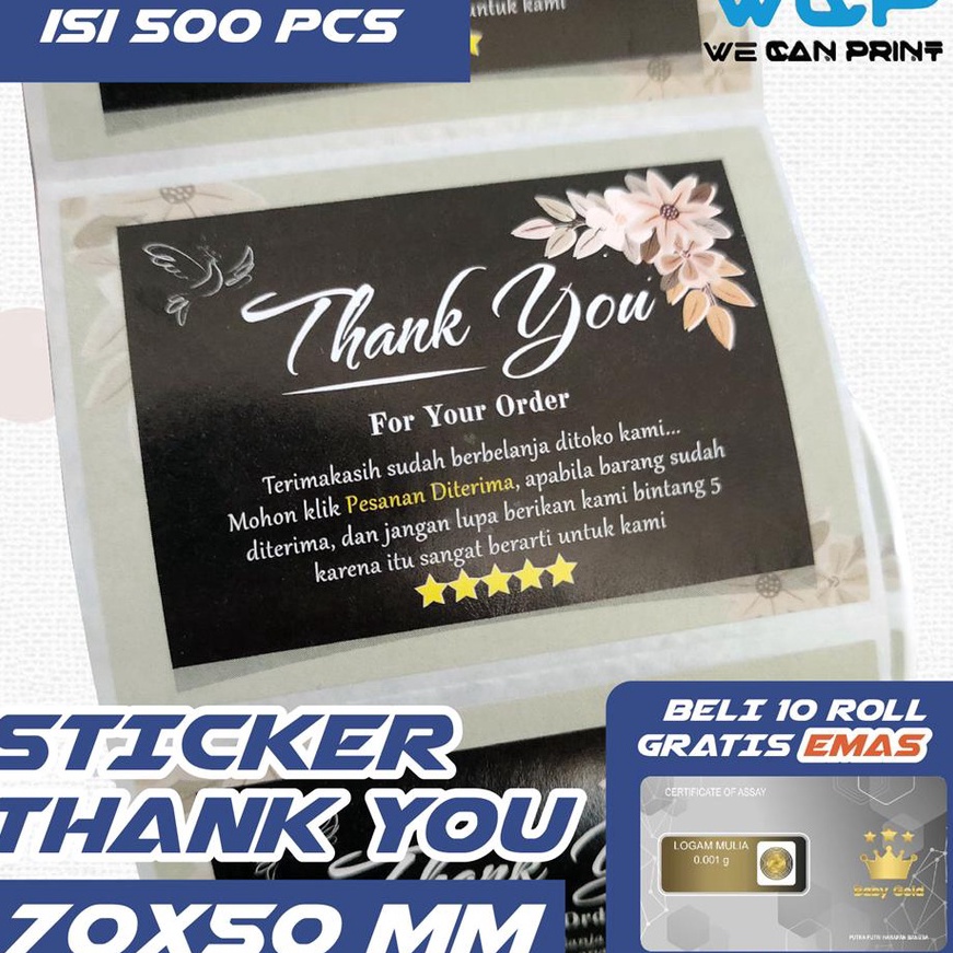 

KF7 Label Stiker Thank You Sticker Pengiriman OnTerima Kasih isi PCS