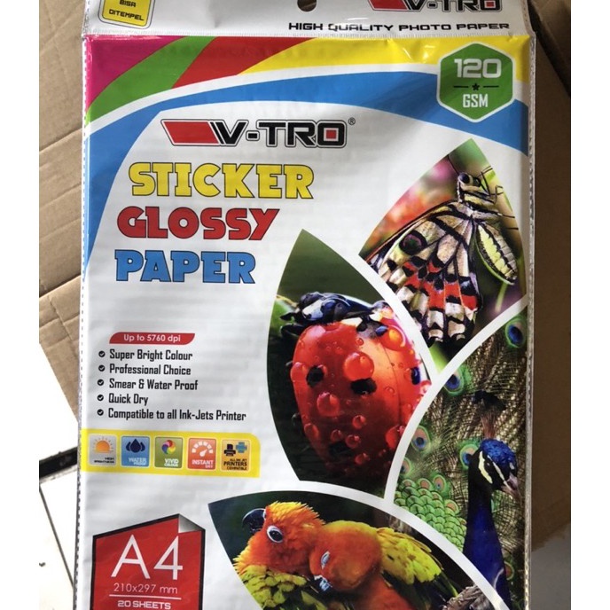 

Flash Sale glossy sticker paper a4 12 gsm isi 2 vtro
