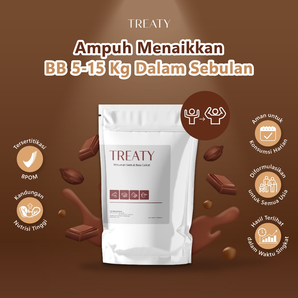 

Treaty Susu Penggemuk Badan Rasa Coklat | Susu Penggemuk Badan Permanen BPOM