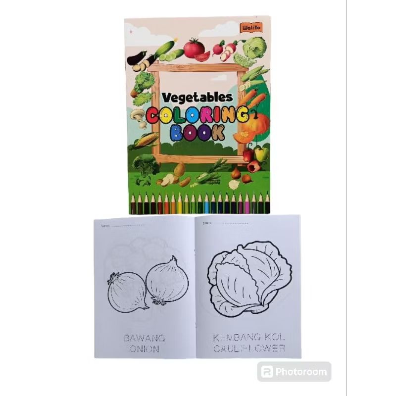 Buku mewarnai Walito/ buku mewarnai buah / buku mewarnai hewan / buku gambar warna