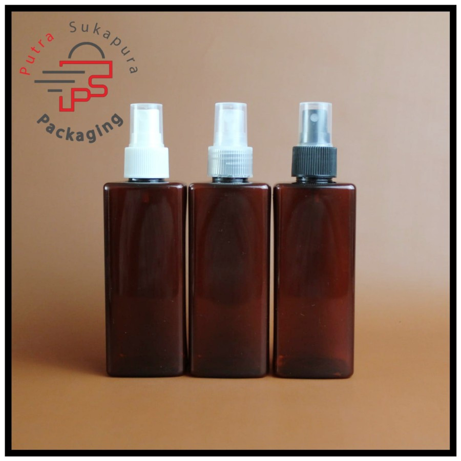 Botol spray 250ml kotak amber/botol 250ml plastik/spray neck 24