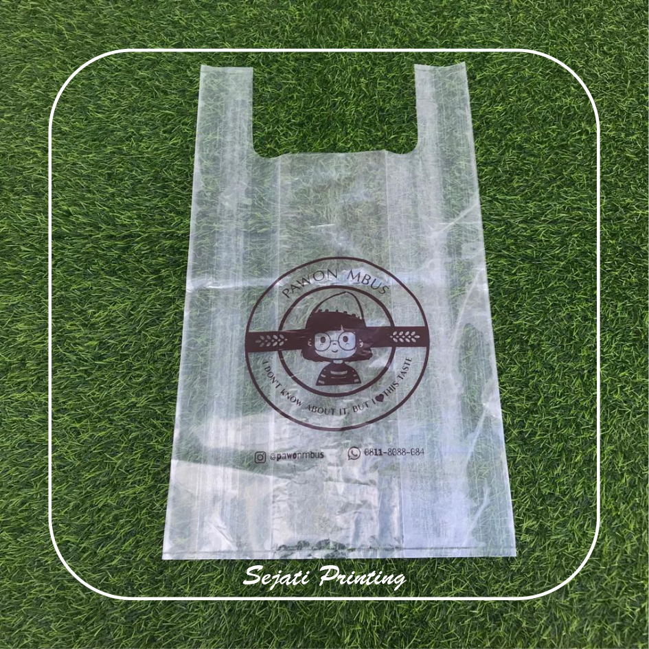 

(Isi 100pcs) Sablon Plastik Murah PE KRESEK 30cm x 54cm, FREE DESAIN - SEJATIPRINTING