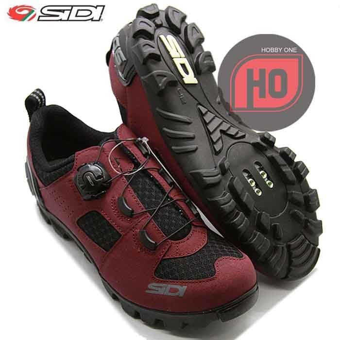 SIDI MTB TURBO BURGUNDY BLACK - Sepatu Cleat MTB