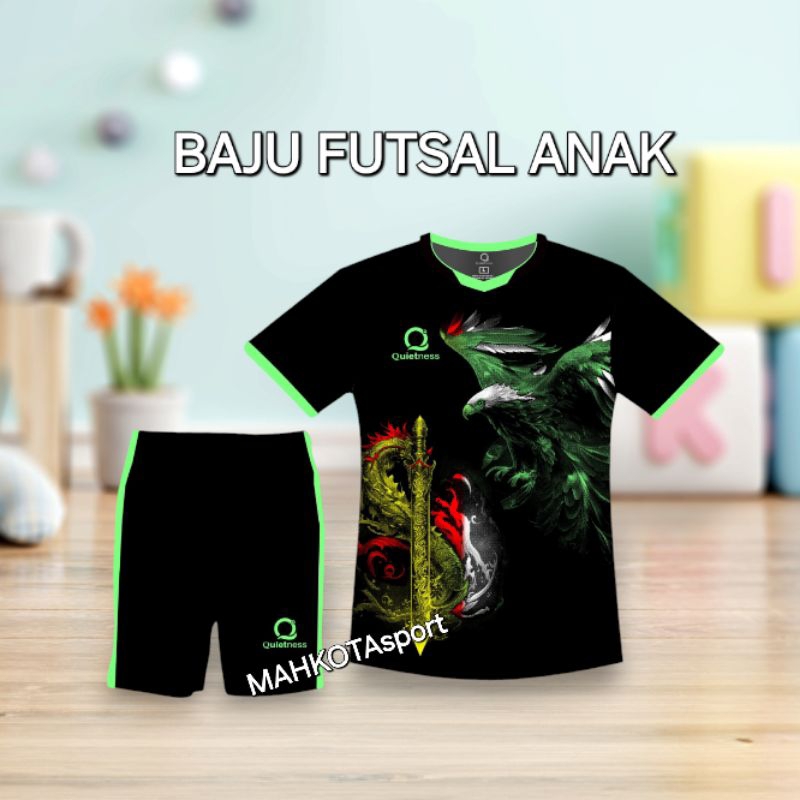 JERSEY BAJU KAOS OLAHRAGA ANAK2 KAKI LAKI DAN PEREMPUAN BOLA  FUTSAL MOTIF SERIGALA COD 1SET VOLLI  