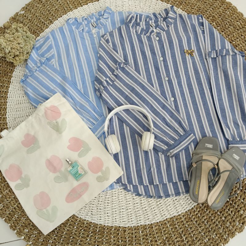 Blouse salur wanita rempel