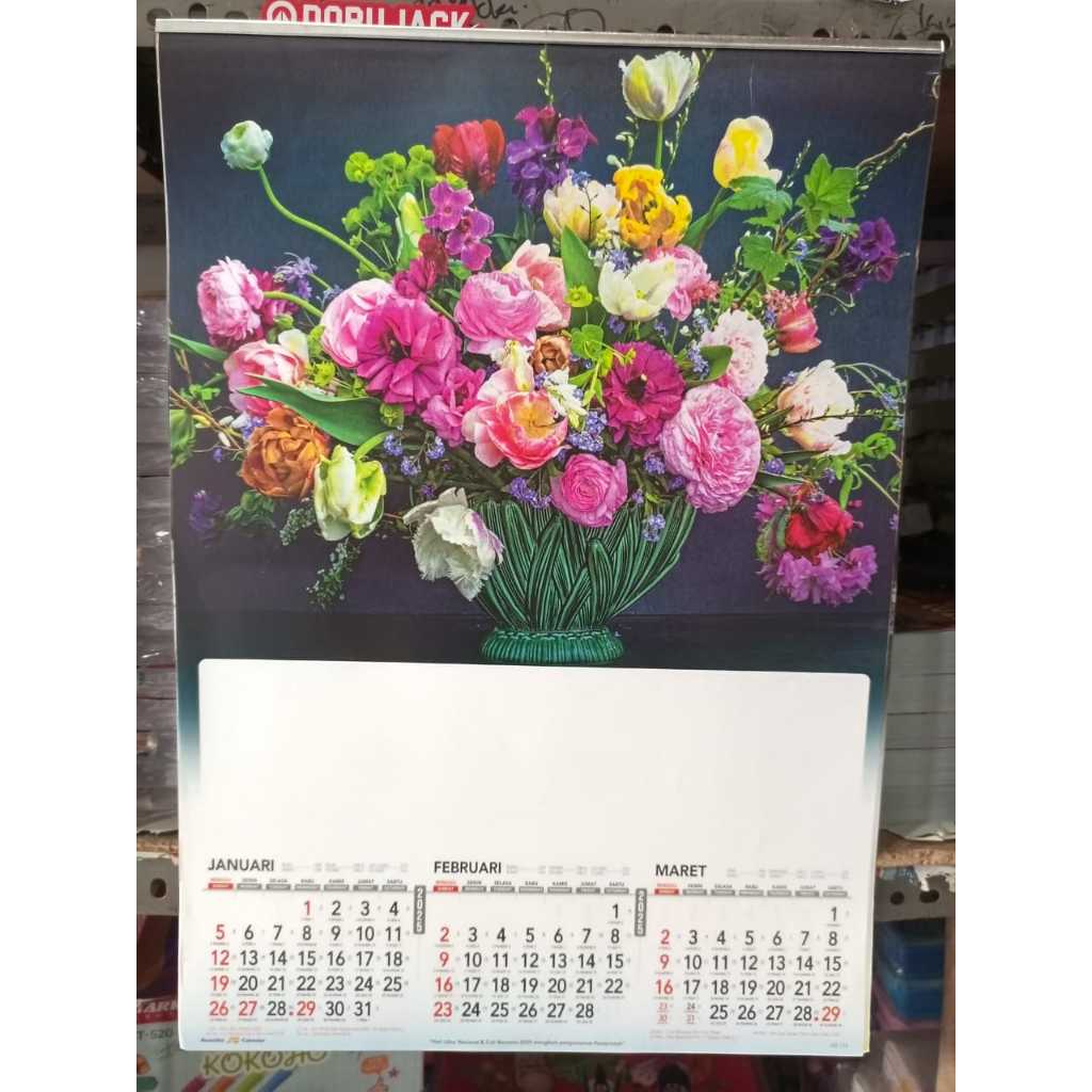 

KALENDER DINDING WALL KALENDER TRIWULAN TAHUN 2025 MOTIF BUNGA