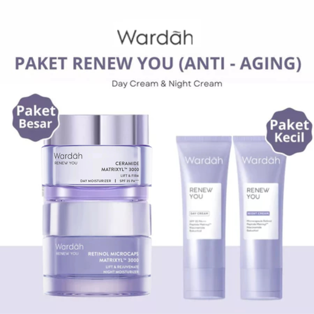 [PAKET ISI 2PCS] Wardah Renew You Day Cream & Night Cream