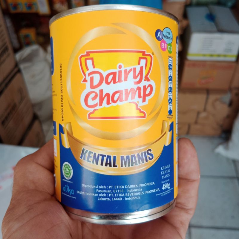 

Susu Kental Manis Brand Dairy Champ Rasa Sangat Istimewah untuk berbagai sajian Makanan Taupin Minuman