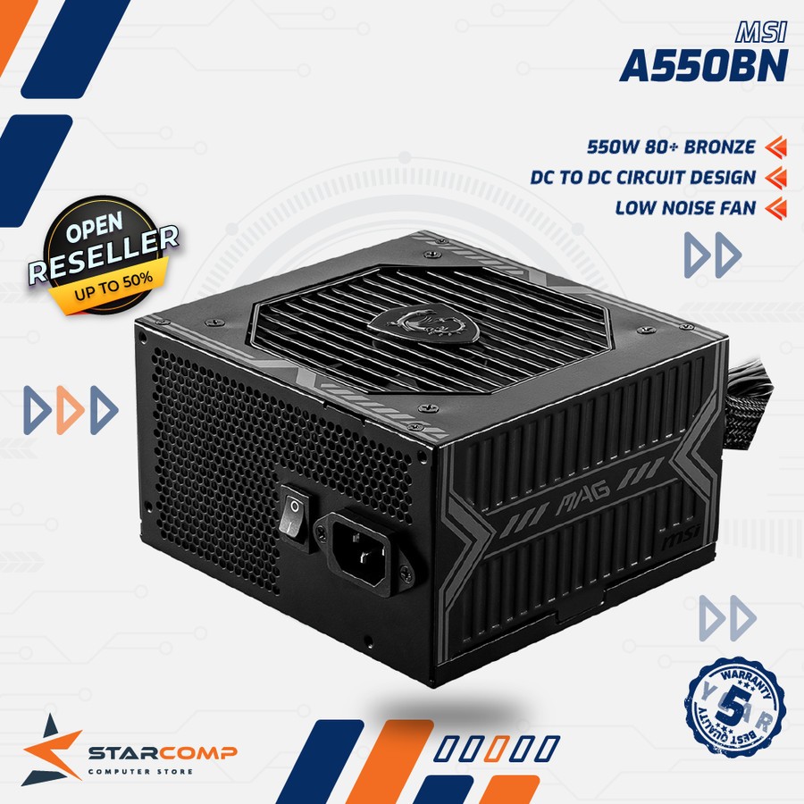 MSI MAG A550BN PSU 550 A 550 BN 80+ Bronze Power Supply 550W