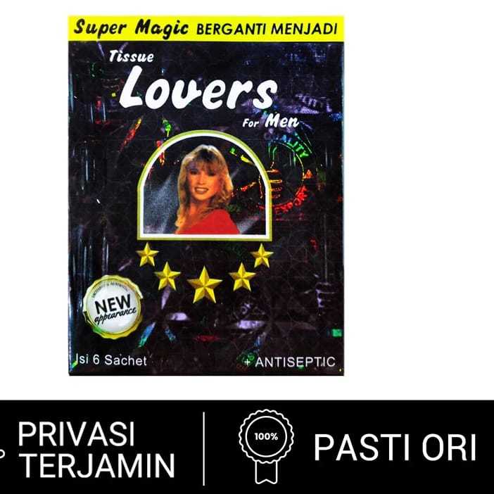 Tissue Lovers For Men - 6 Sachet (Tisu Super Magic Man / Tisu Basah